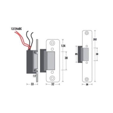 Gem Electric Strike 12/24V DC Fail Safe/Fail Secure