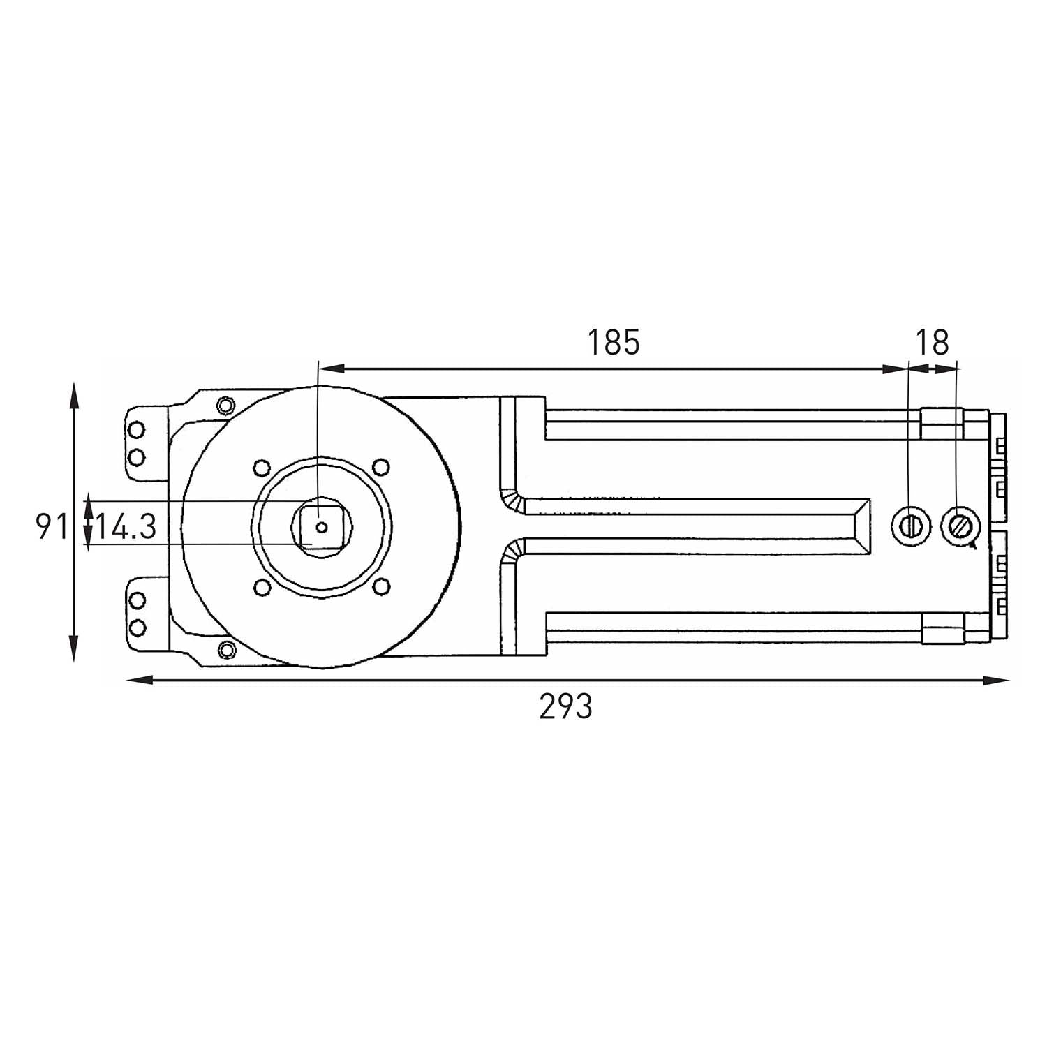 Axim 9900 Universal Transom Closer - Non Hold Open