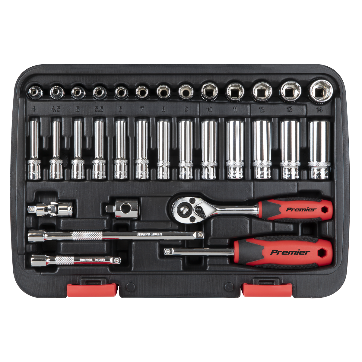 Sealey Premier Lock-On™ Socket Set 3/8" Sq Drive 34pc