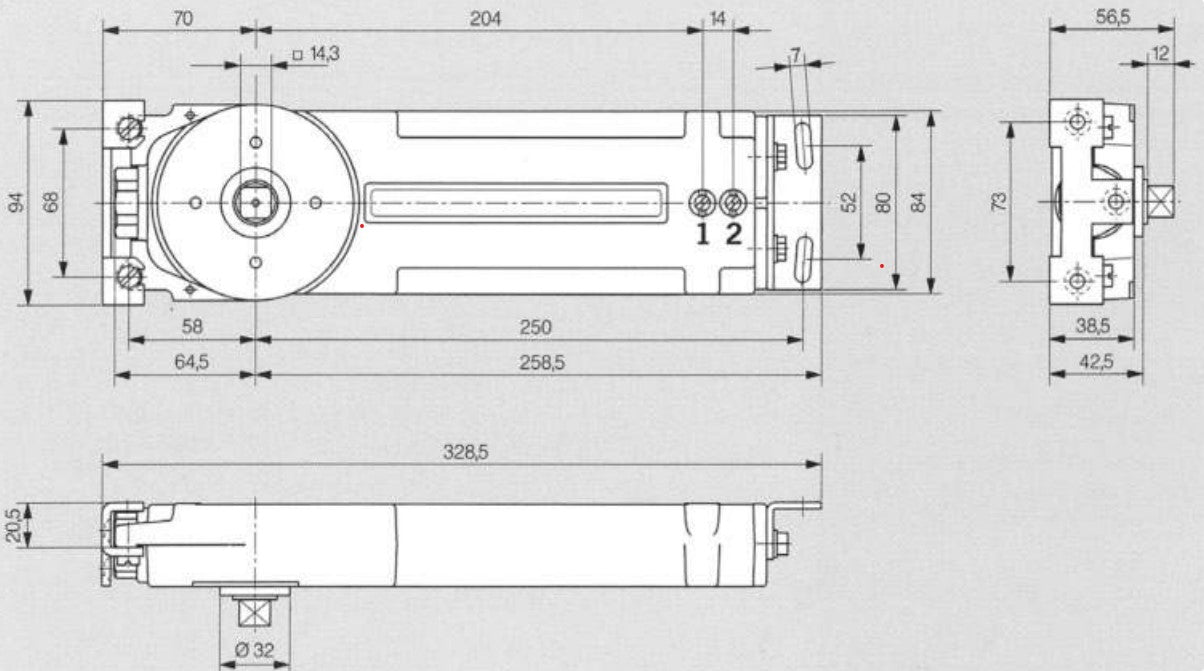 Groom GRL050 Transom Closer - Free Swing