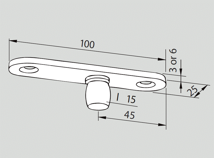 dormakaba PT24 15mm pivot on fixing plate