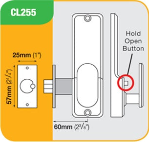 cl255 codelocks - aluspec