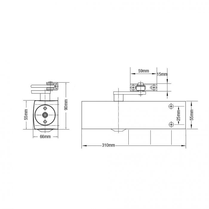 Briton 2130 Rack & Pinion Door Closer