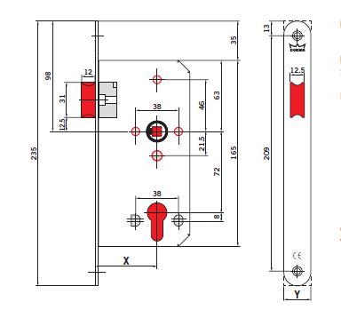 dormakaba 389CE Project Latches for Timber Doors