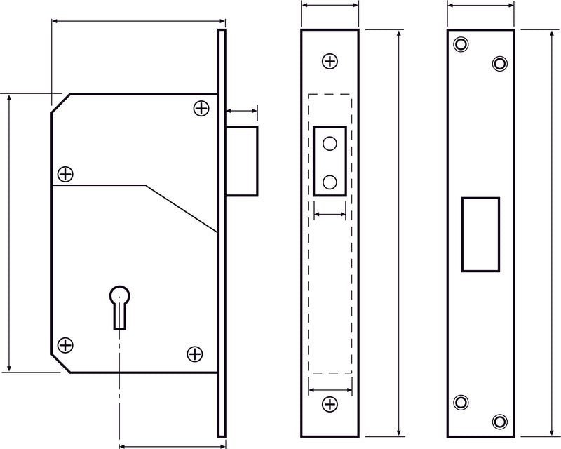 Chubb Union 3G110 Mortice Deadlock for Timber Doors