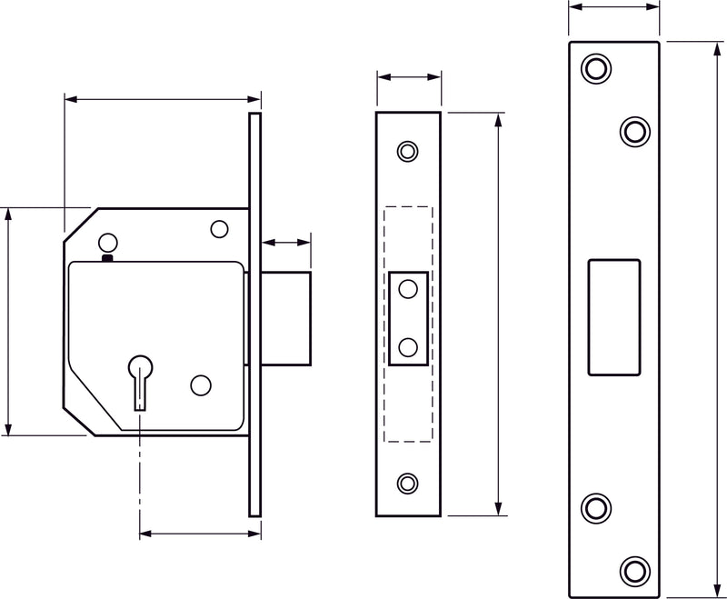 Chubb Union 3G114 Mortice Deadlock 5 Lever