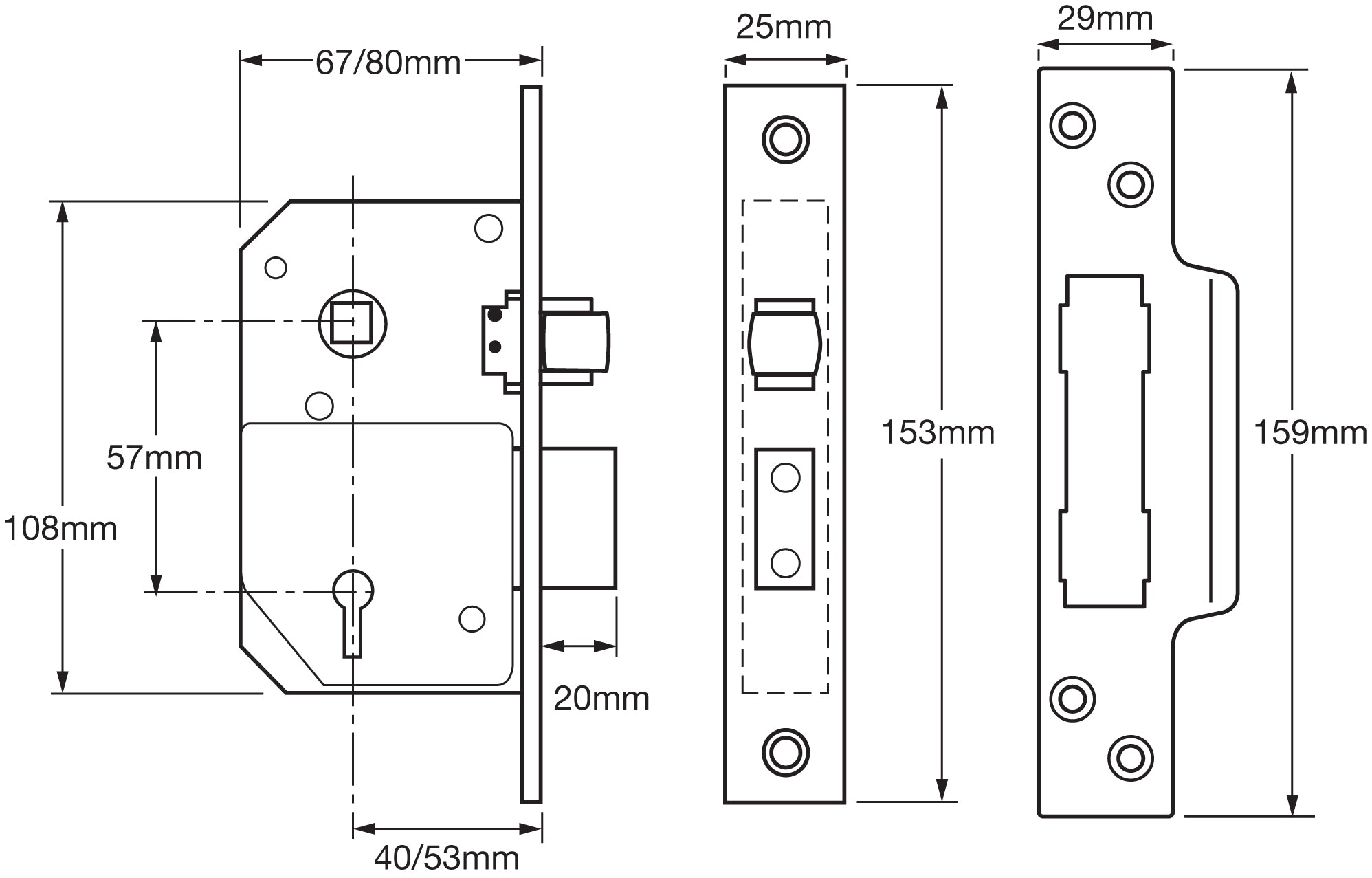 Chubb Union 3K74 Mortice Sash Lock 5 Lever