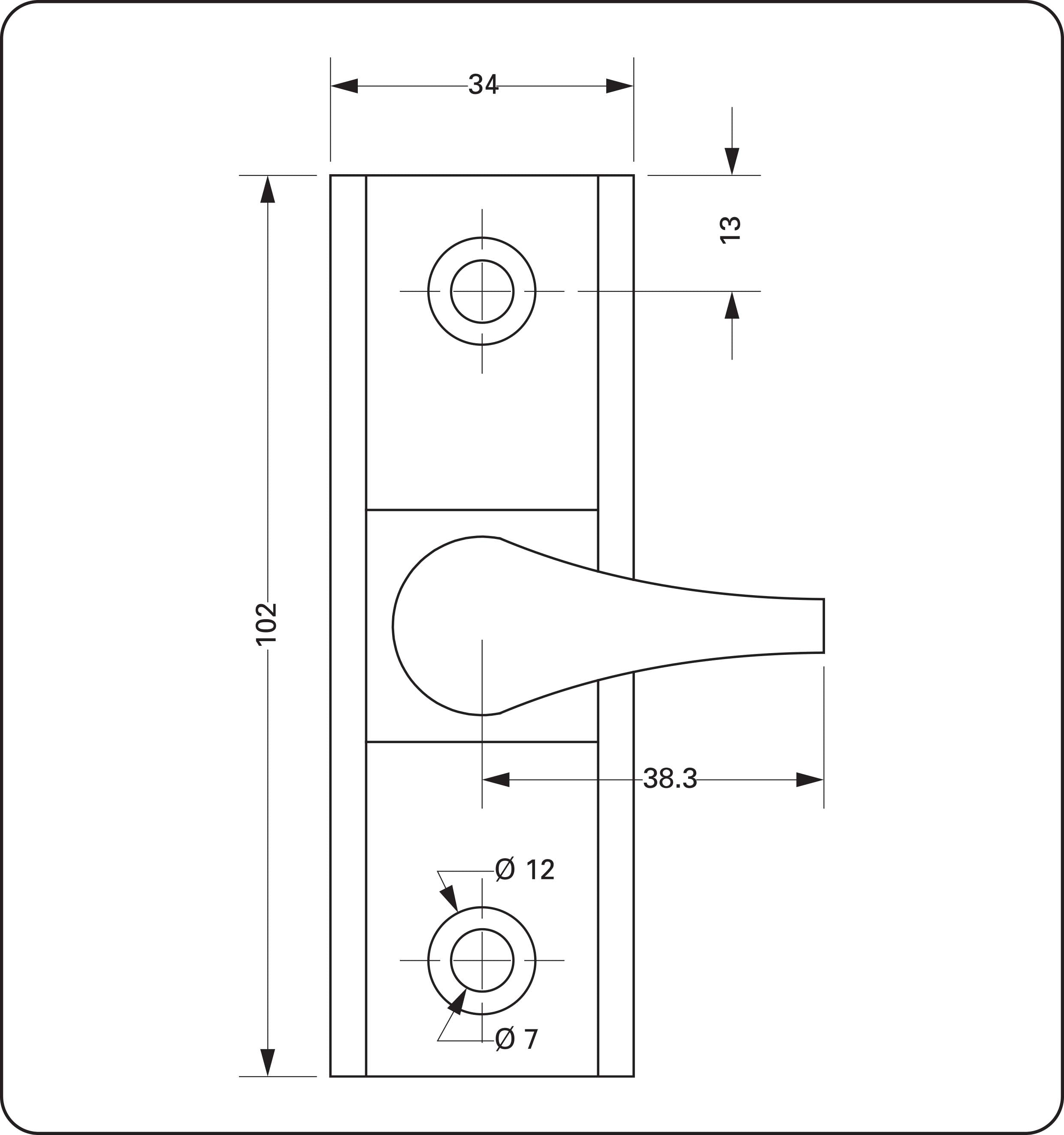 4565 Thumb Turn Lever Handle