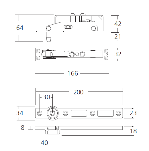 Exidor Floor Spring Top Centre