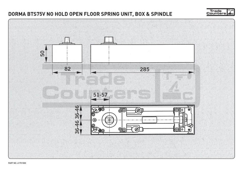 dormakaba BTS 75 V Variable Power Floor Spring