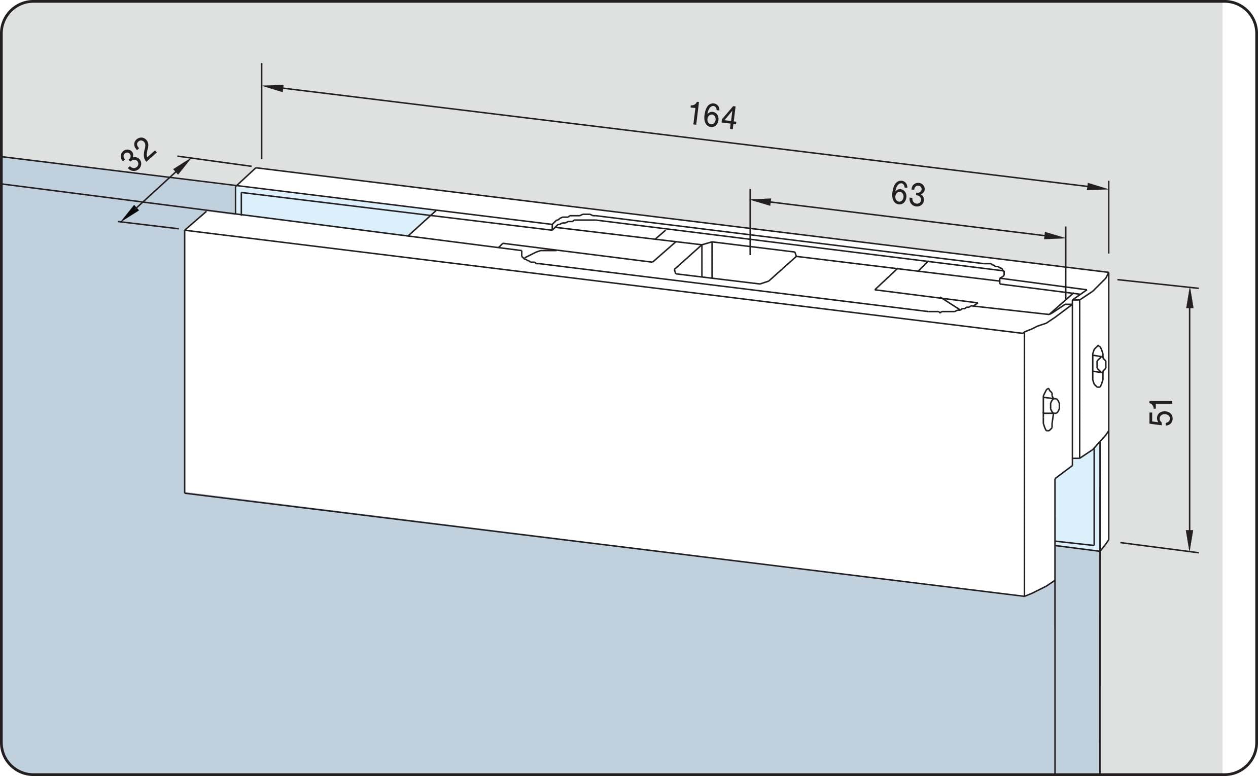 dormakaba Universal PT22 Transom Patch