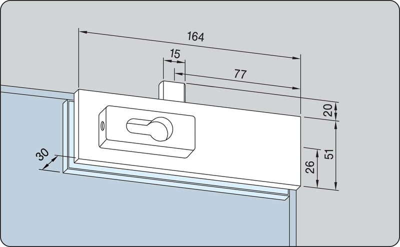 US10 Patch Lock for Glass Doors