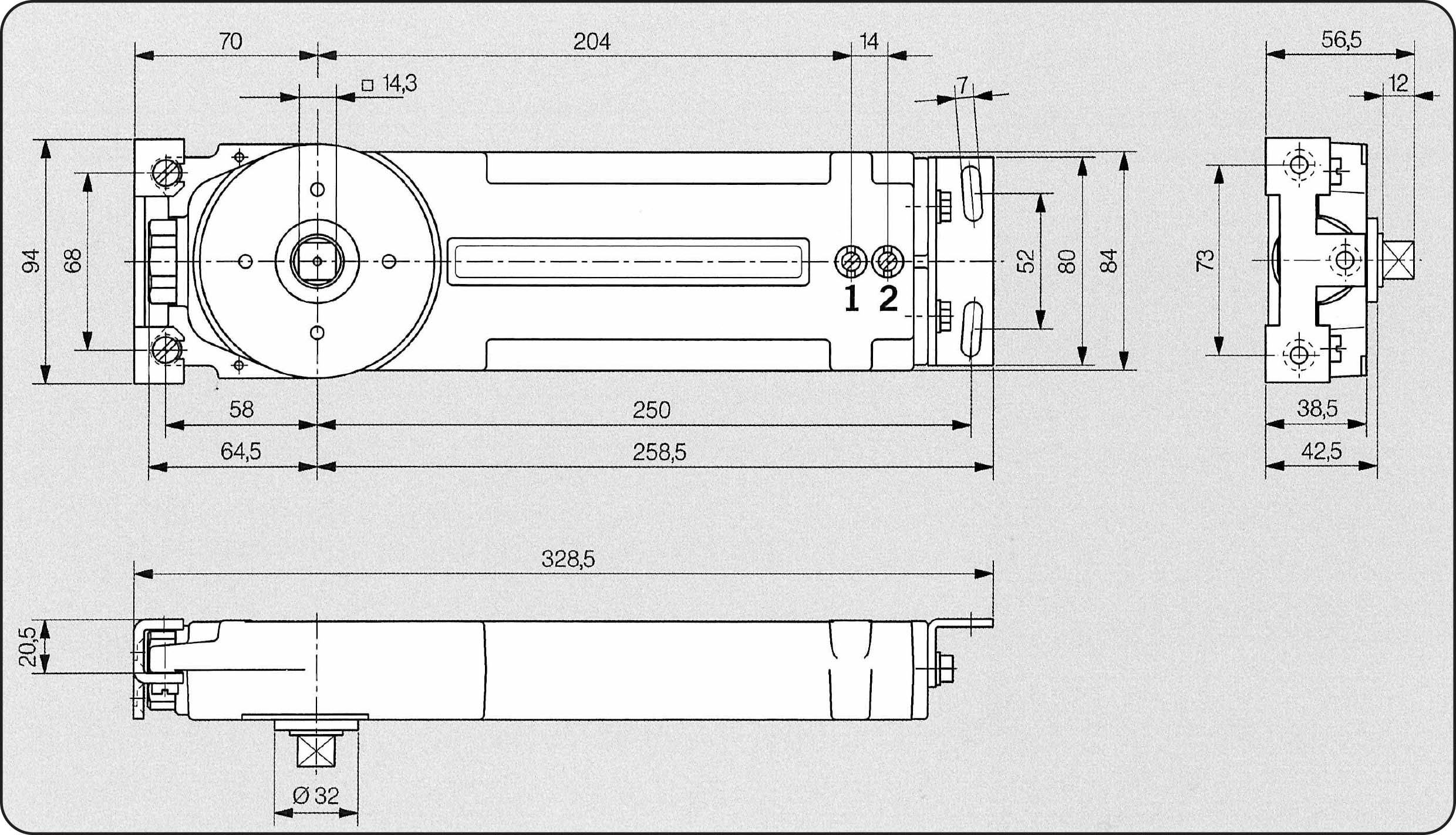 dormakaba RTS85 Transom Closer - Non Hold Open