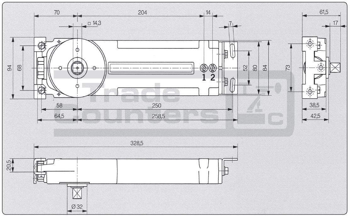 dormakaba RTS85 Transom Closer - Hold Open