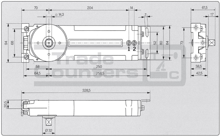 dormakaba RTS85 Transom Closer - Hold Open | Transom Door Closers ...